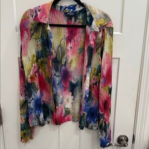 Jordan Women's Vibrant Floral Blouse - Pink, Blue, Green